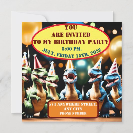 恐竜マイトイーII 招待状 (正面)