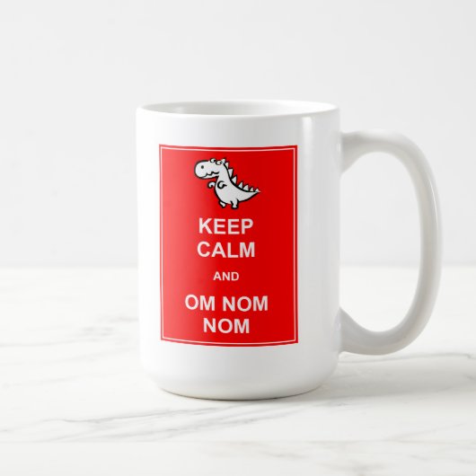 恐竜マグカップ Keep Calm and Om Nom Nom コーヒーマグカップ (右)