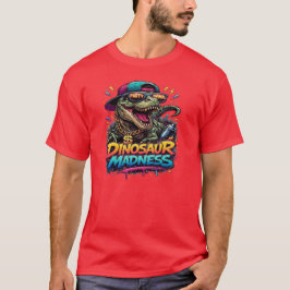 恐竜マッドネス - パーティーアニマルT-レックスグラフィック Tシャツ