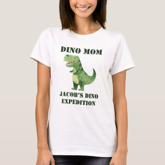 恐竜ママのTシャツ、恐竜の誕生日パーティー Tシャツ (正面)
