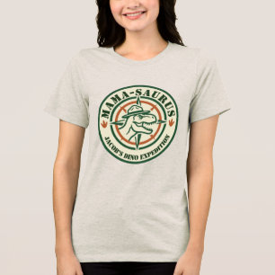 恐竜ママサウルスTシャツ、恐竜の誕生日パーティー トライブレンドTシャツ