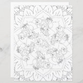 恐竜マンダラリラックスおもしろいの子供の着色ページ (正面/裏面)