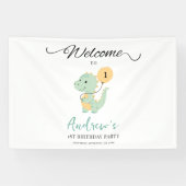 恐竜ミニマル最初の誕生日パーティーTレックス 横断幕 (横)