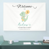 恐竜ミニマル最初の誕生日パーティーTレックス 横断幕 (トレードショー)