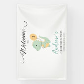 恐竜ミニマル最初の誕生日パーティーTレックス 横断幕 (縦)