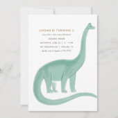 恐竜ミニマル誕生日パーティーの招待状 招待状 (正面)