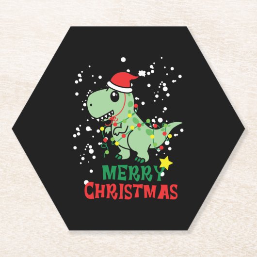 恐竜メリークリスマス ペーパーコースター (正面)