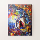 恐竜モザイク抽象芸術 ジグソーパズル (縦)