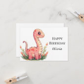 恐竜モダンお洒落誕生日 カード (正面/裏面インサイチュ)