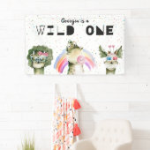 恐竜モダンスタイリッシュ誕生日歓迎サイン 横断幕 (インサイチュ)