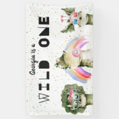 恐竜モダンスタイリッシュ誕生日歓迎サイン 横断幕 (縦)