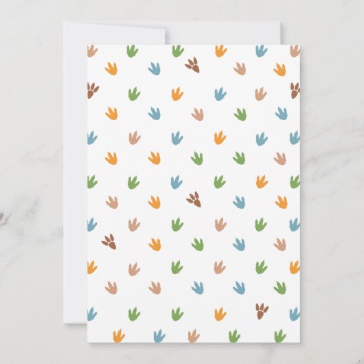 恐竜モダンストンプチョンプ&ロール誕生日 招待状 (裏面)