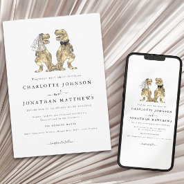 恐竜モダンテーマ結婚ズ 招待状