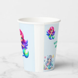 恐竜モダン人魚の誕生日パーティー 紙コップ