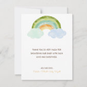 恐竜モダン白ベビーシャワーサンキューカード サンキューカード (裏面)