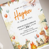 恐竜モダン誕生日ジュラシック恐竜パーティー 招待状