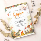 恐竜モダン誕生日ジュラシック恐竜パーティー 招待状