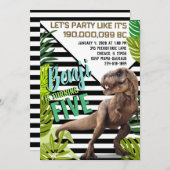 恐竜モダン誕生日 招待状 (正面/裏面)