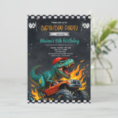 恐竜モンスタートラックの誕生日招待状 招待状 (スタンド正面)