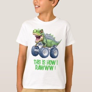 恐竜モンスタートラックパーソナライズされた誕生日 Tシャツ