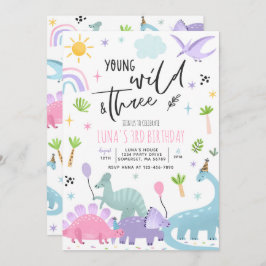 恐竜ヤングワイルドと3歳の誕生日パーティー 招待状