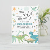 恐竜ヤングワイルドと3歳の誕生日パーティー 招待状 (スタンド正面)