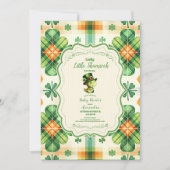 恐竜ラッキーリトルシャームロックベビーシャワー 招待状 (正面)