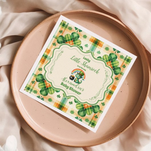 恐竜ラッキーリトルシャームロック スタンダードカクテルナプキン