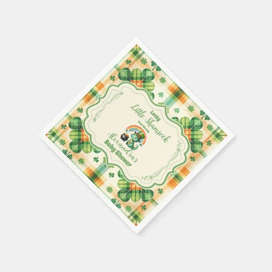 恐竜ラッキーリトルシャームロック スタンダードカクテルナプキン (角)