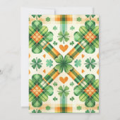 恐竜ラッキー リトル シャムロック ベイビー シャワー 招待状 (裏面)