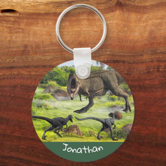 恐竜ラプターのティラノサウルス戦闘名 キーホルダー (正面)