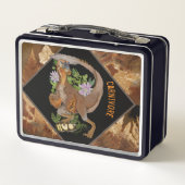 恐竜ラプタージャングルアート メタルランチボックス (裏面)