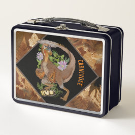 恐竜ラプタージャングルアート メタルランチボックス