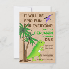 恐竜ランドかわいいディノパーティの招待状