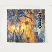 恐竜ランドプリヒストリック誕生日ぶら下がったズ タペストリー (正面(横))