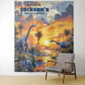 恐竜ランドプリヒストリック誕生日ぶら下がったズ タペストリー (インサイチュ)