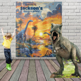 恐竜ランドプリヒストリック誕生日ぶら下がったズ タペストリー