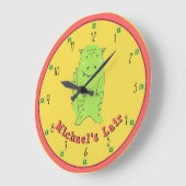 恐竜レイアイラストレーション ラージ壁時計 (傾斜)