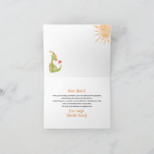 恐竜レックスの誕生日パーティーシャワー サンキューカード (内部)