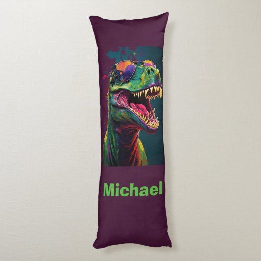 恐竜レックスクールキッズ抱き枕 ボディピロー (裏面 (縦))