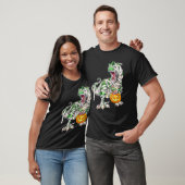 恐竜レックスミイラ怖いハロウィンカボチャ Tシャツ (ユニセックス)
