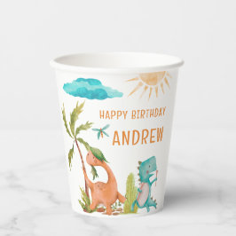 恐竜レックス誕生日パーティーシャワー 紙コップ