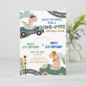 恐竜レース合同誕生日パーティー招待状 招待状 (スタンド正面)