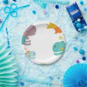 恐竜ローアルボーイズ誕生日ブルー ペーパープレート (パーティー)