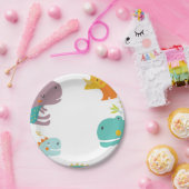 恐竜ローアルボーイズ誕生日ブルー ペーパープレート (パーティー)