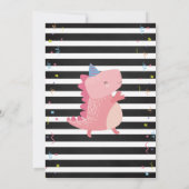 恐竜ロール誕生日シャルボードガールズディノパーティー 招待状 (裏面)