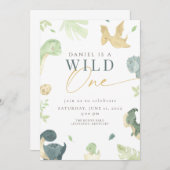 恐竜ワイルドワンバースデーパーティー 招待状 (正面/裏面)