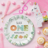 恐竜ワイルドワン誕生日紙プレート ペーパープレート (パーティー)