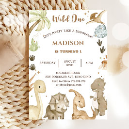 恐竜ワイルドワン１歳誕生日パーティー 招待状