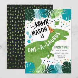 恐竜ワンアサウルスRAWR第1誕生日インビ 招待状